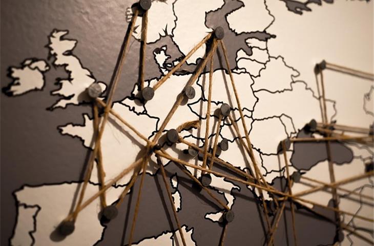 black and white map of europe